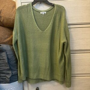 Apricot Lane Green Vneck Sweater